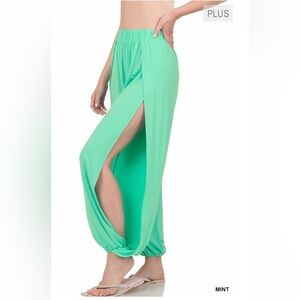New!Plus Size Mint Green Split Leg Pants Size 1X 2X 3X